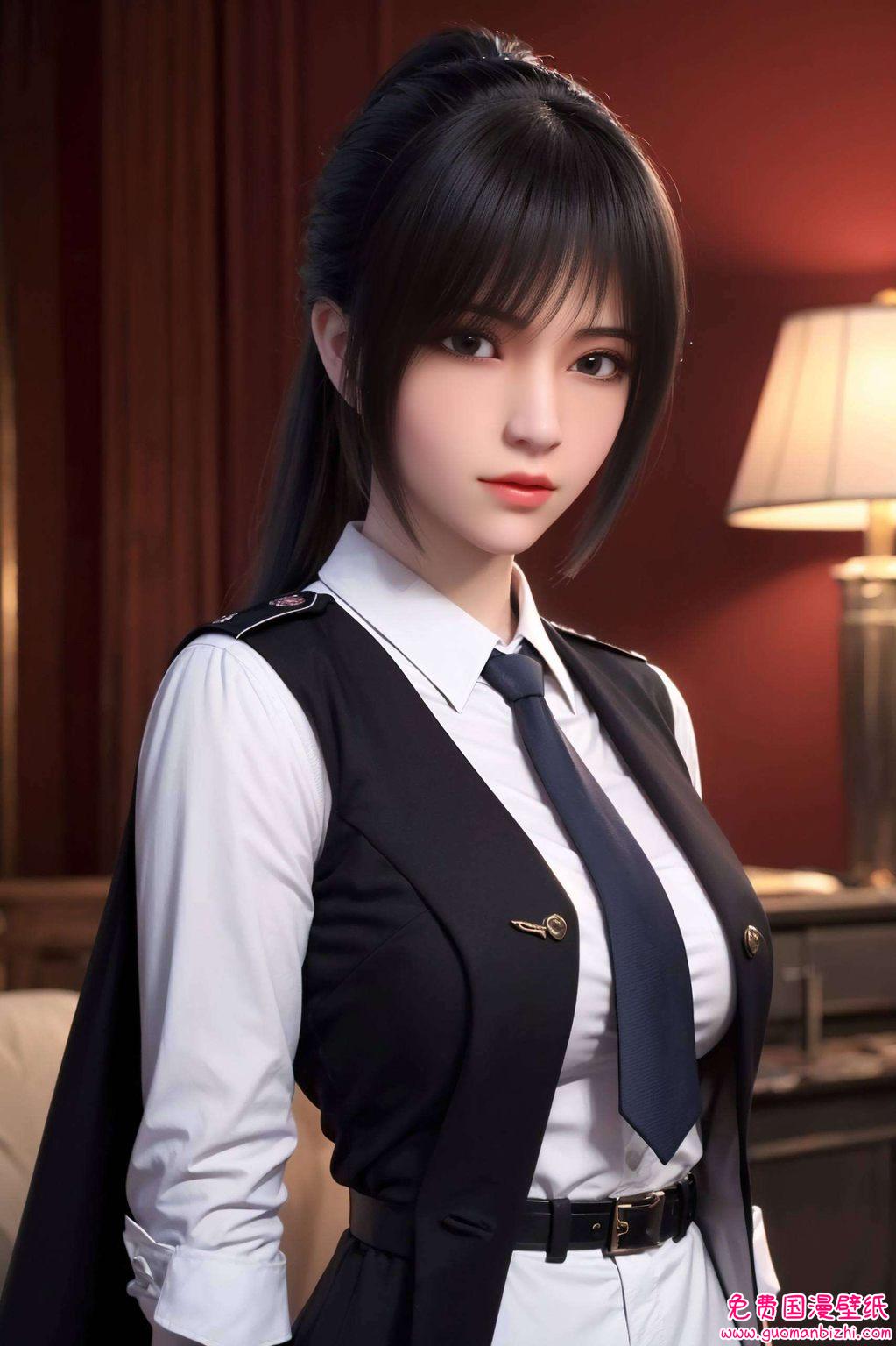 她英姿飒爽而这