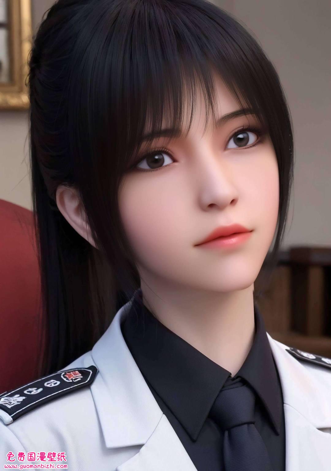 在绚烂的苹果炫彩壁纸中壁纸上的她