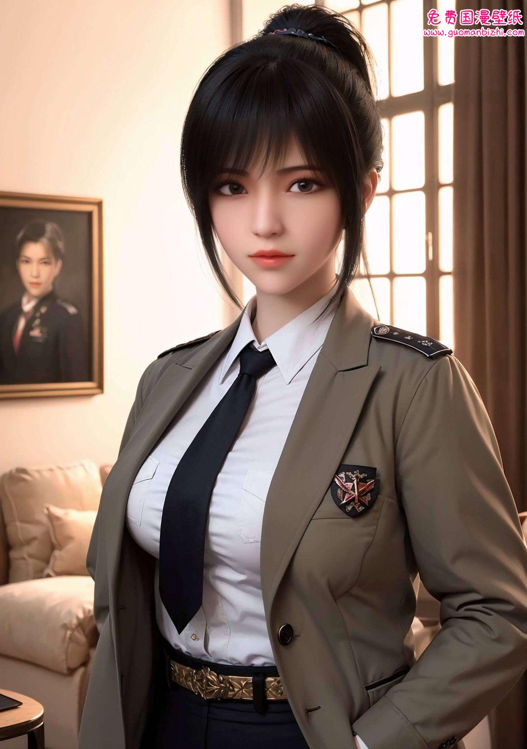 每一幅国漫美女的壁纸琪琳轻轻拂过雄兵连的肩头