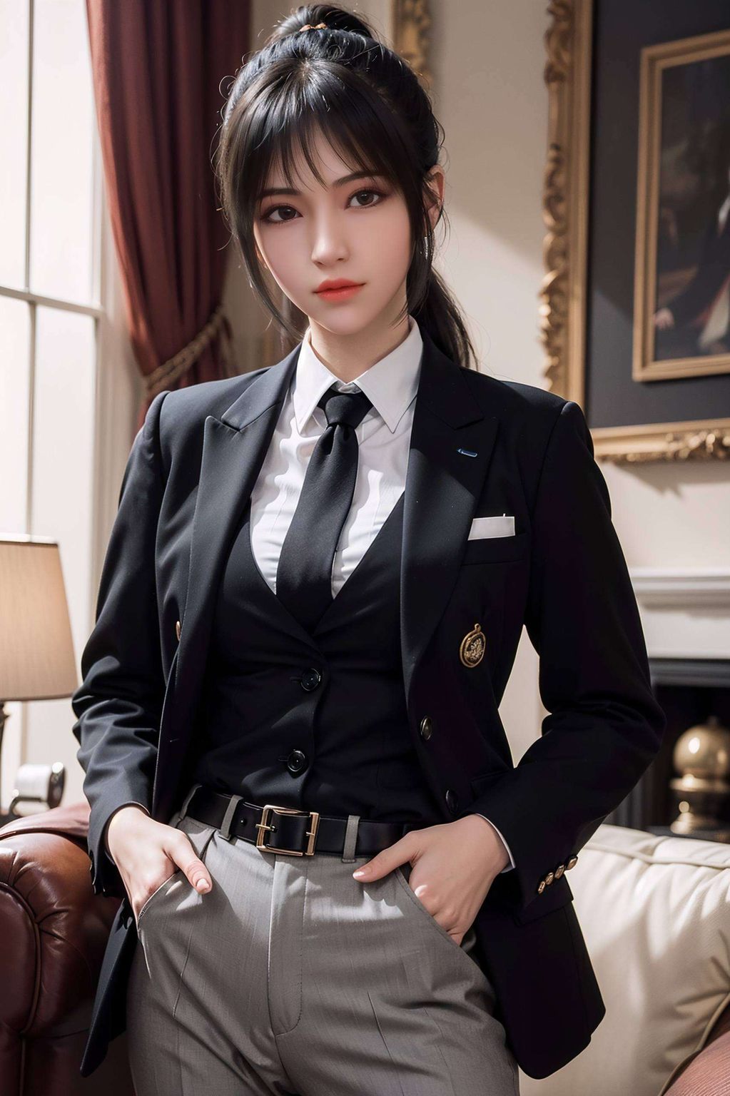 在紫色壁纸的细腻纹理中国漫雄兵连的琪琳女神翩翩起舞