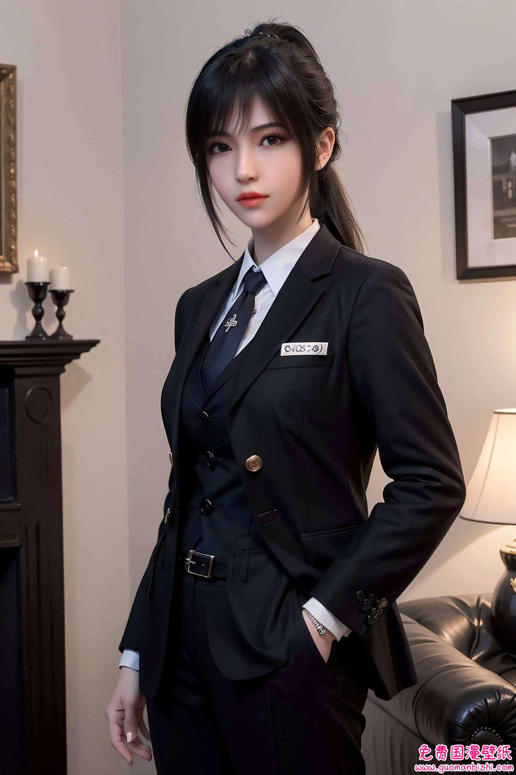 让你的电脑瞬间变得炫酷无比！快来感受一下这位国漫女神的魅力吧！🌟💖她就是来自《雄兵连》的琪琳小妹妹！她是那种既可爱又调皮的小家伙