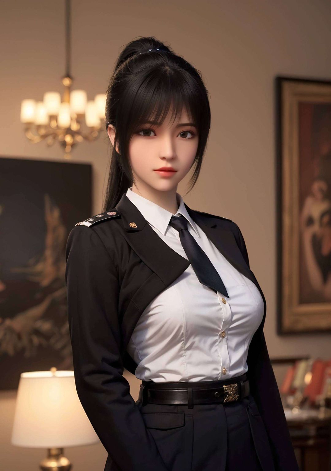 仿佛是那静谧中的一抹亮色琪琳警服的高清壁纸