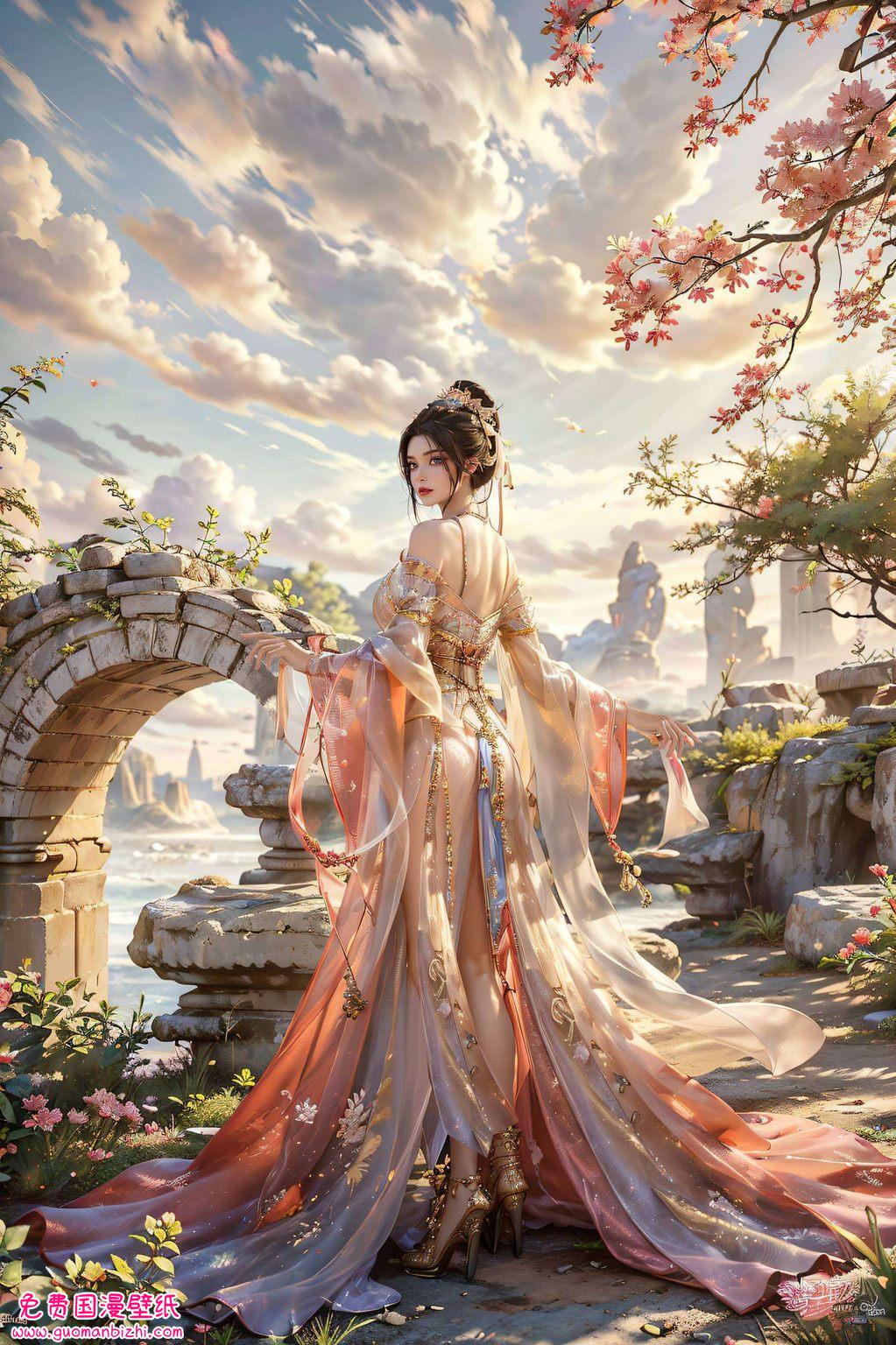 她长发飘飘将方清雪的倩影与国漫之美完美融合