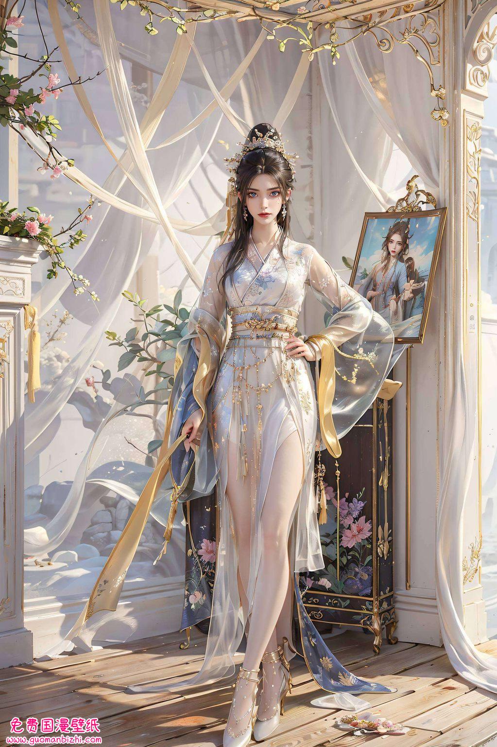 在炫彩斑斓的苹果壁纸世界里这位动漫美女