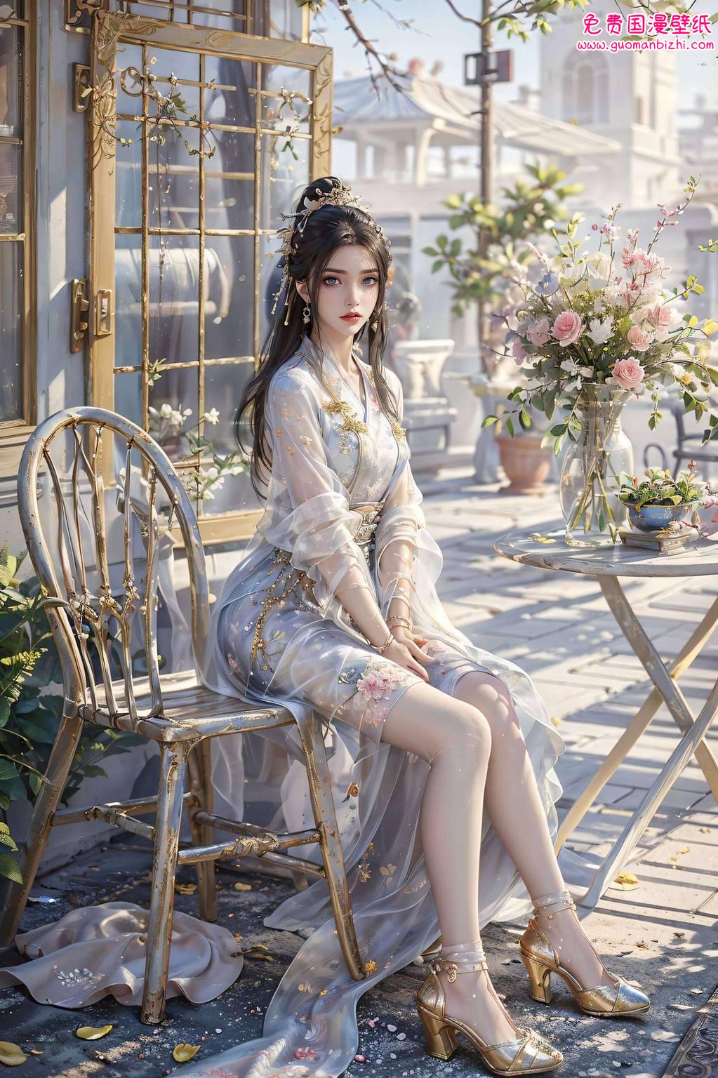 她的眼神深邃如同穿越了千年的时光