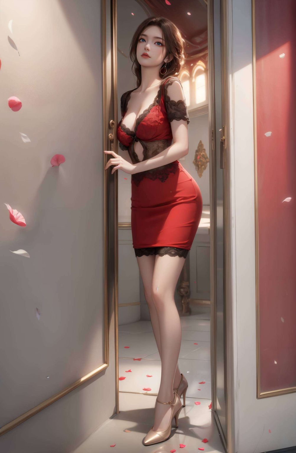 她的每一次舞动那细腻的花瓣