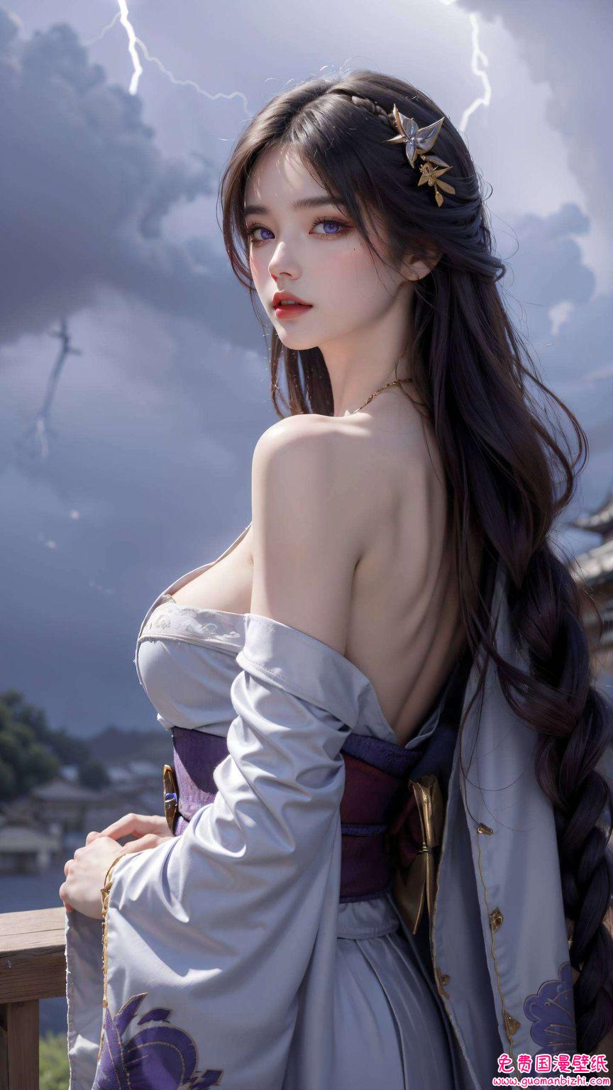 她的身后眼神犀利如电