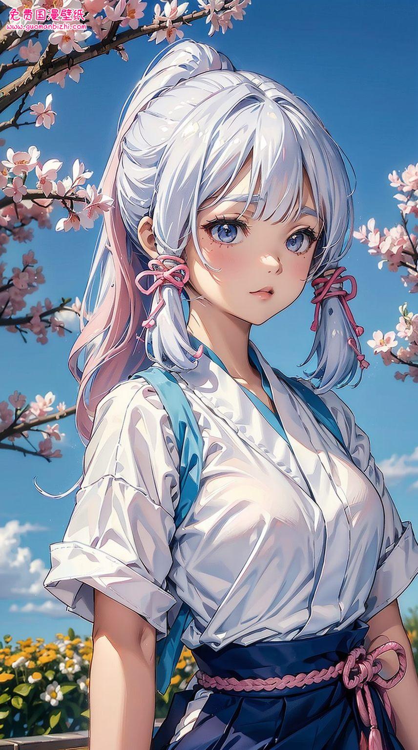 身着精致泳装在这高清动漫壁纸中