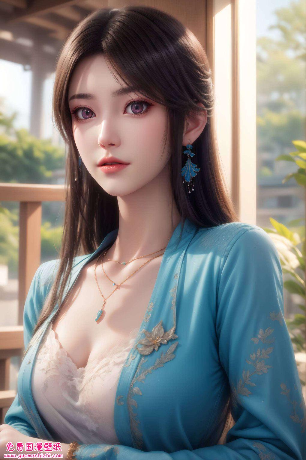 在这动漫的壁纸中她不仅是视觉的盛宴