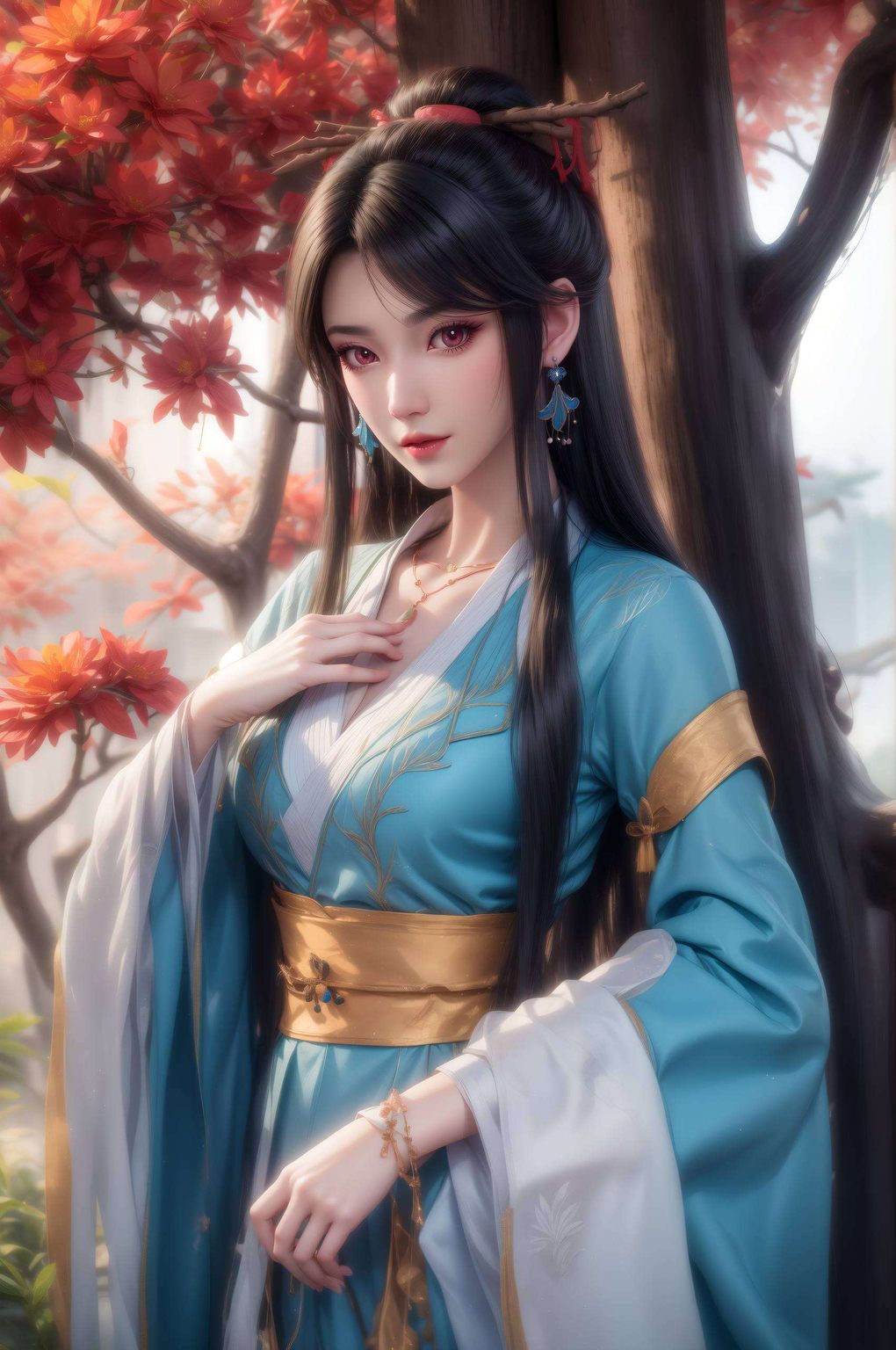 美得让人忍不住轻轻叹息如同国漫中的一抹亮色