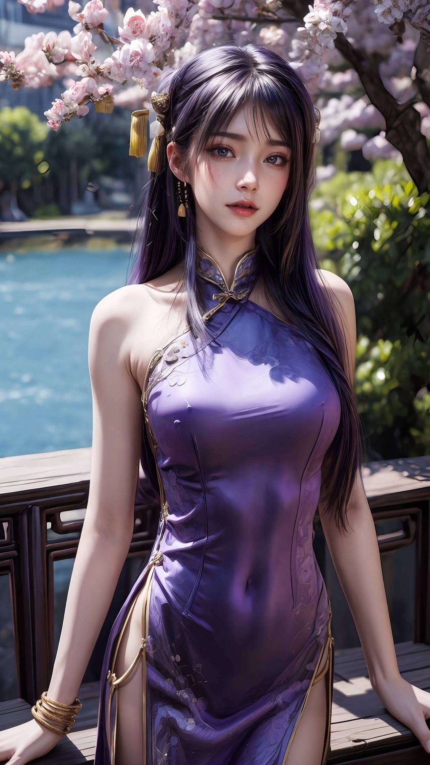 姬紫月宛如一朵盛开的花她的身影在平板墙上轻轻摇曳