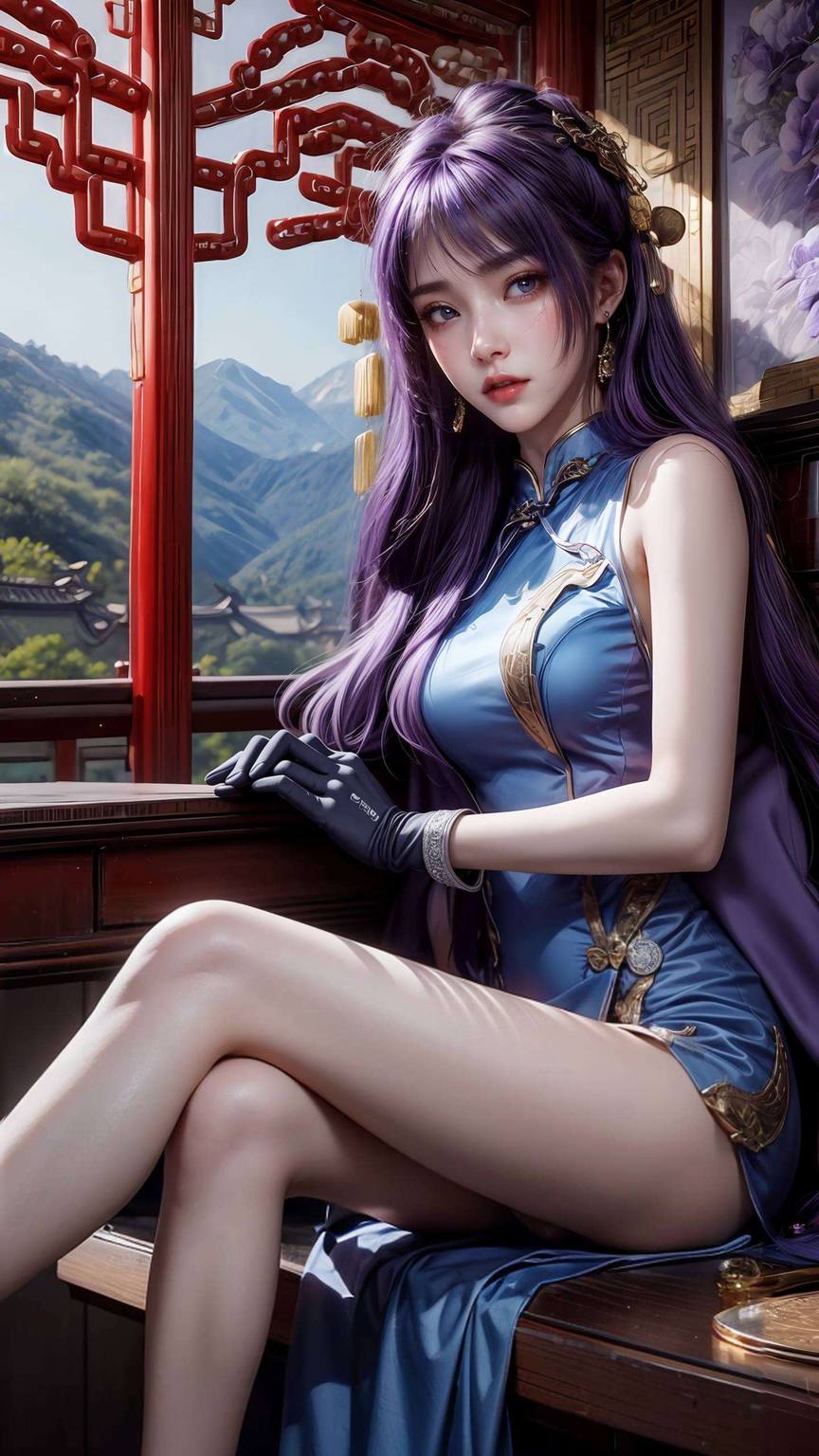 精选这款1920x1080分辨率的姬紫月表盘壁纸犹如置身遮天幻境