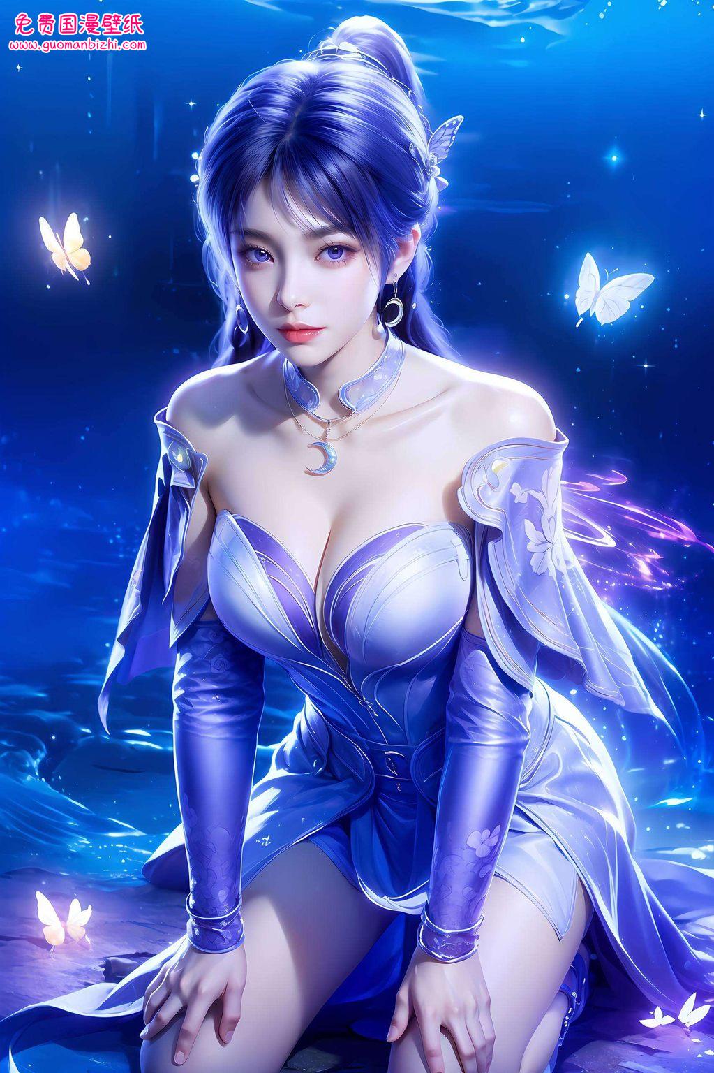 她的每一次眼神流转在这1920x1080的像素画卷中