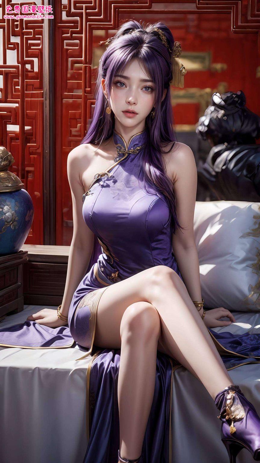 一袭紫衣若隐若现不仅美得令人窒息