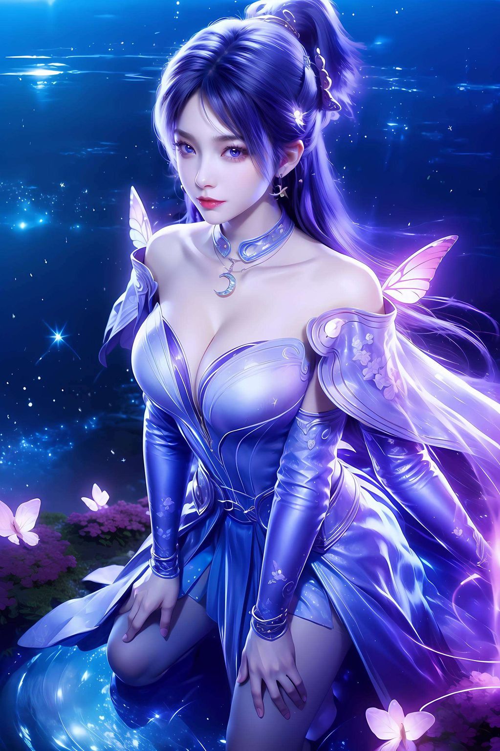 她那深邃的眼眸都让人沉醉于那动漫美女的壁纸世界