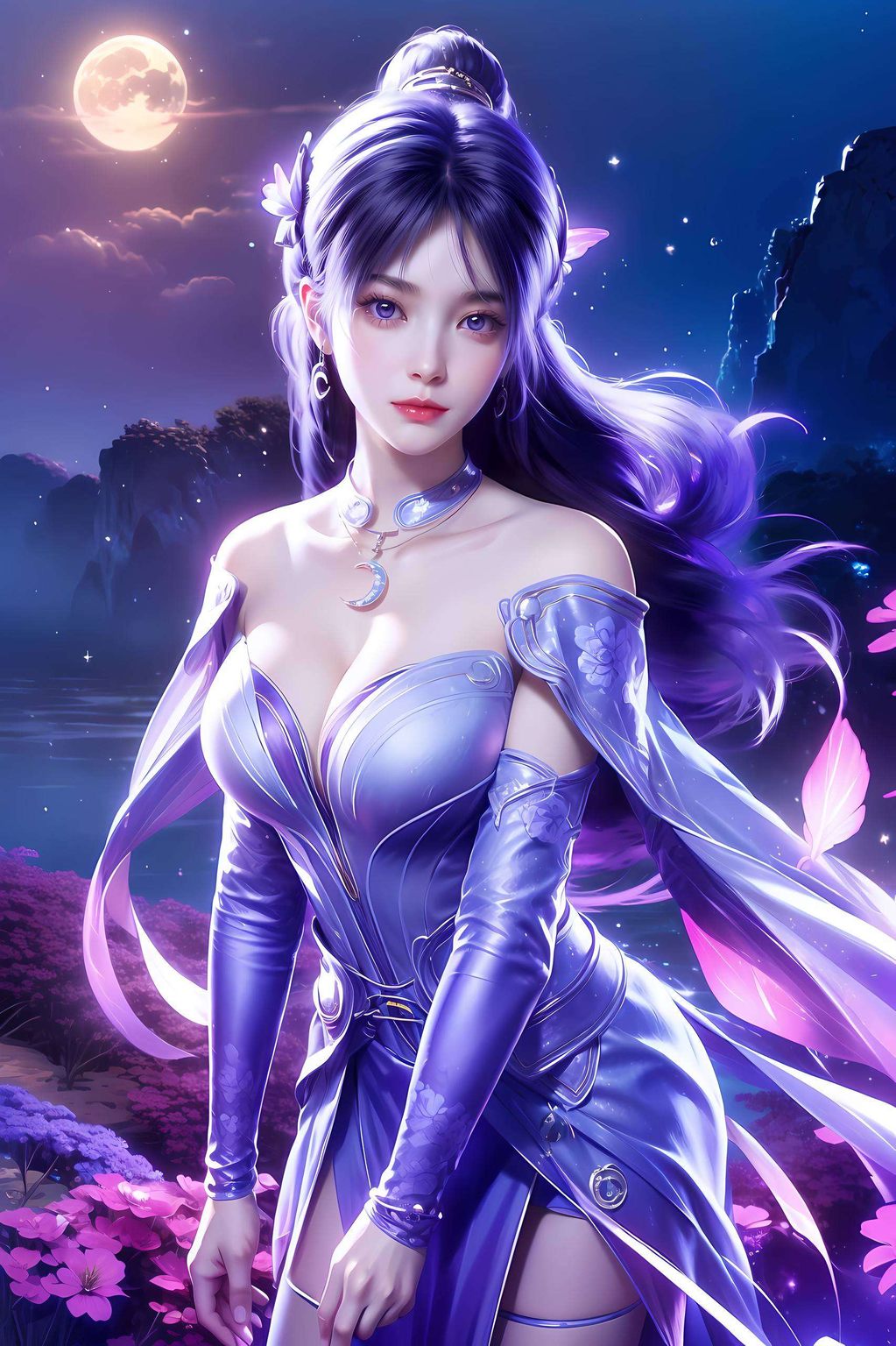 让你的电脑桌面瞬间变身玄幻仙境！💖✨她的眼神里透着小调皮