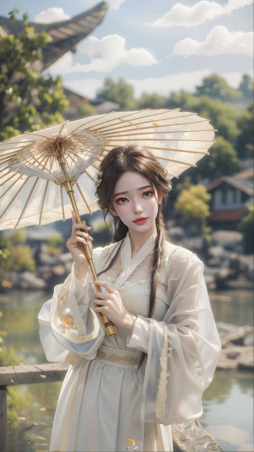 这款精心打造的AIGC免费壁纸无论是国漫女神的柔美