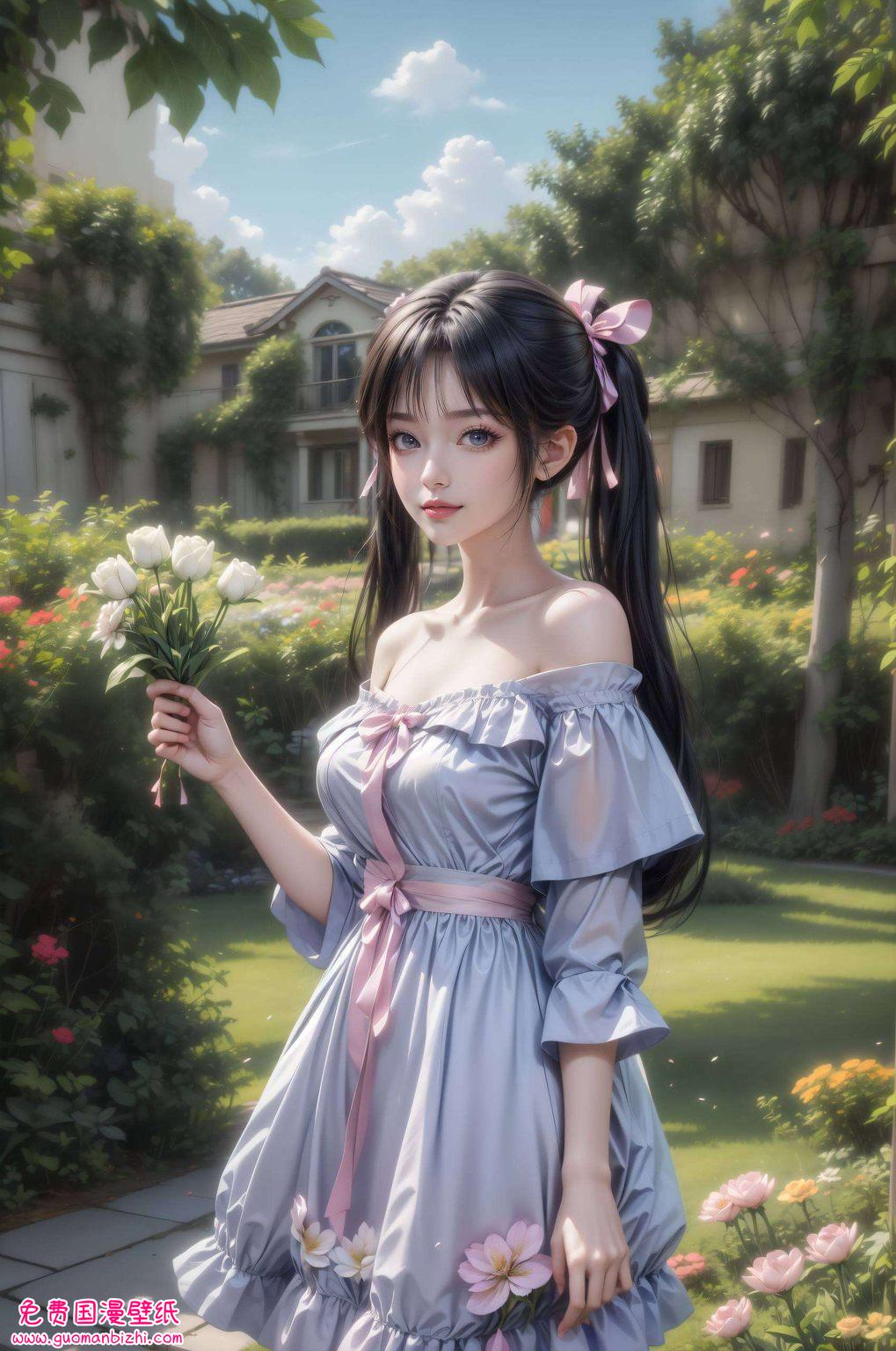 感受国漫女神的灵动之美AIGC打造极简国漫壁纸