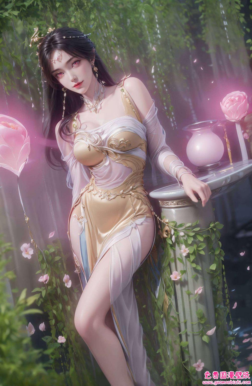 金瓶儿半脸轻闭眼仙子般的她