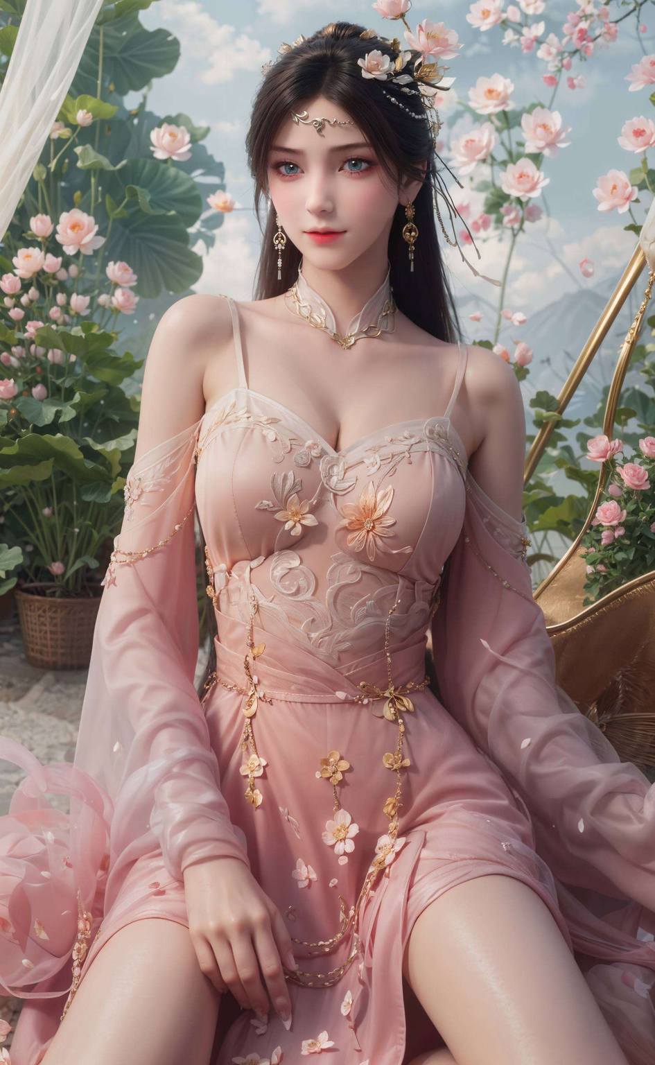 那国漫中的绝世美女一身泳装更显风情万种