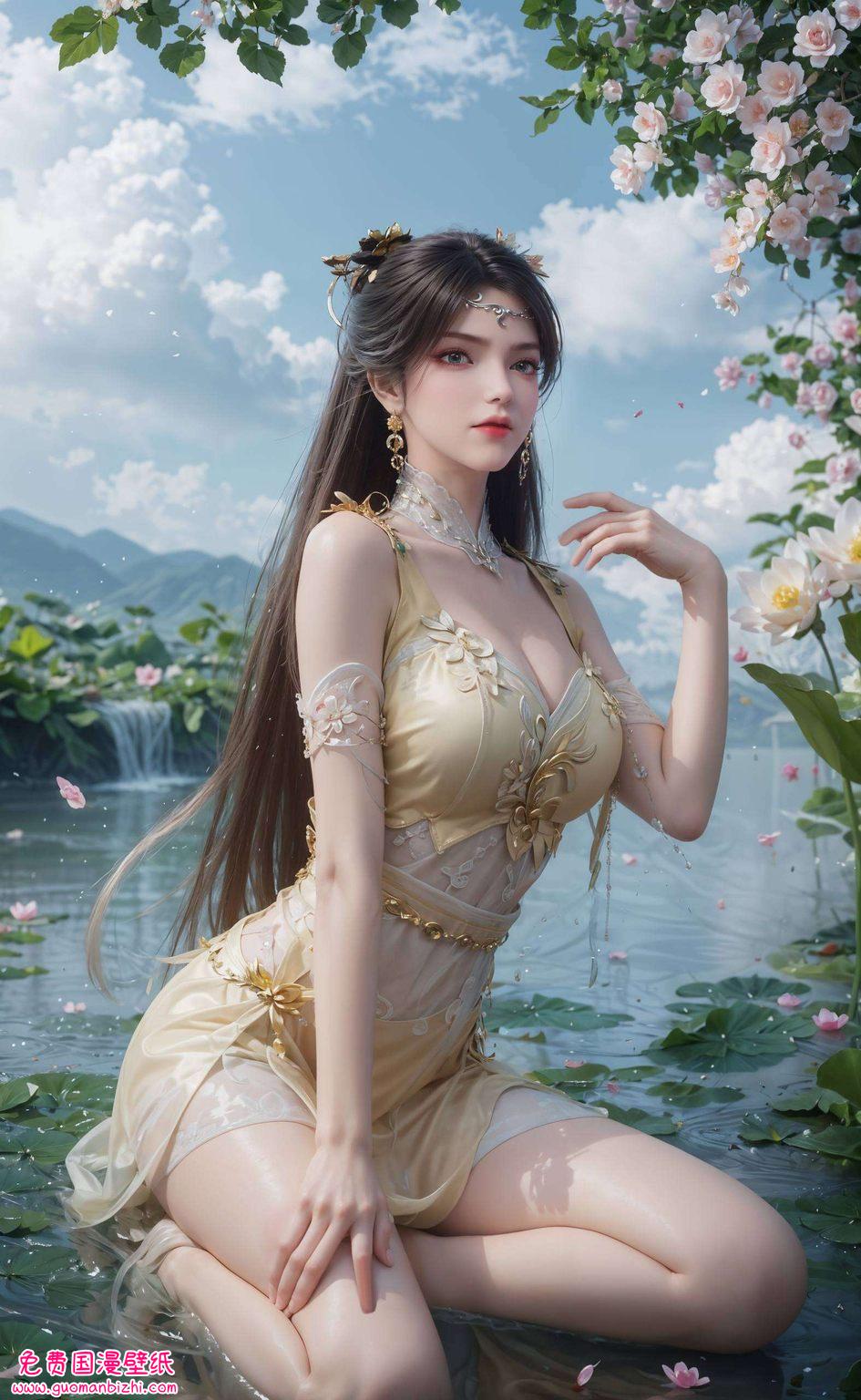 金瓶儿一袭红衣妖娆横屏壁纸里