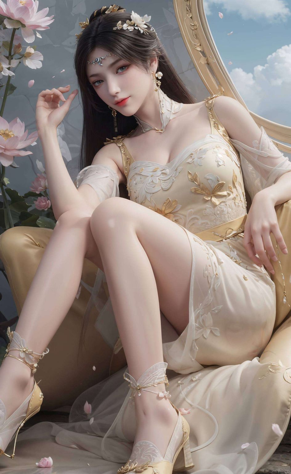 她的眼眸深邃似藏着千年的秘密