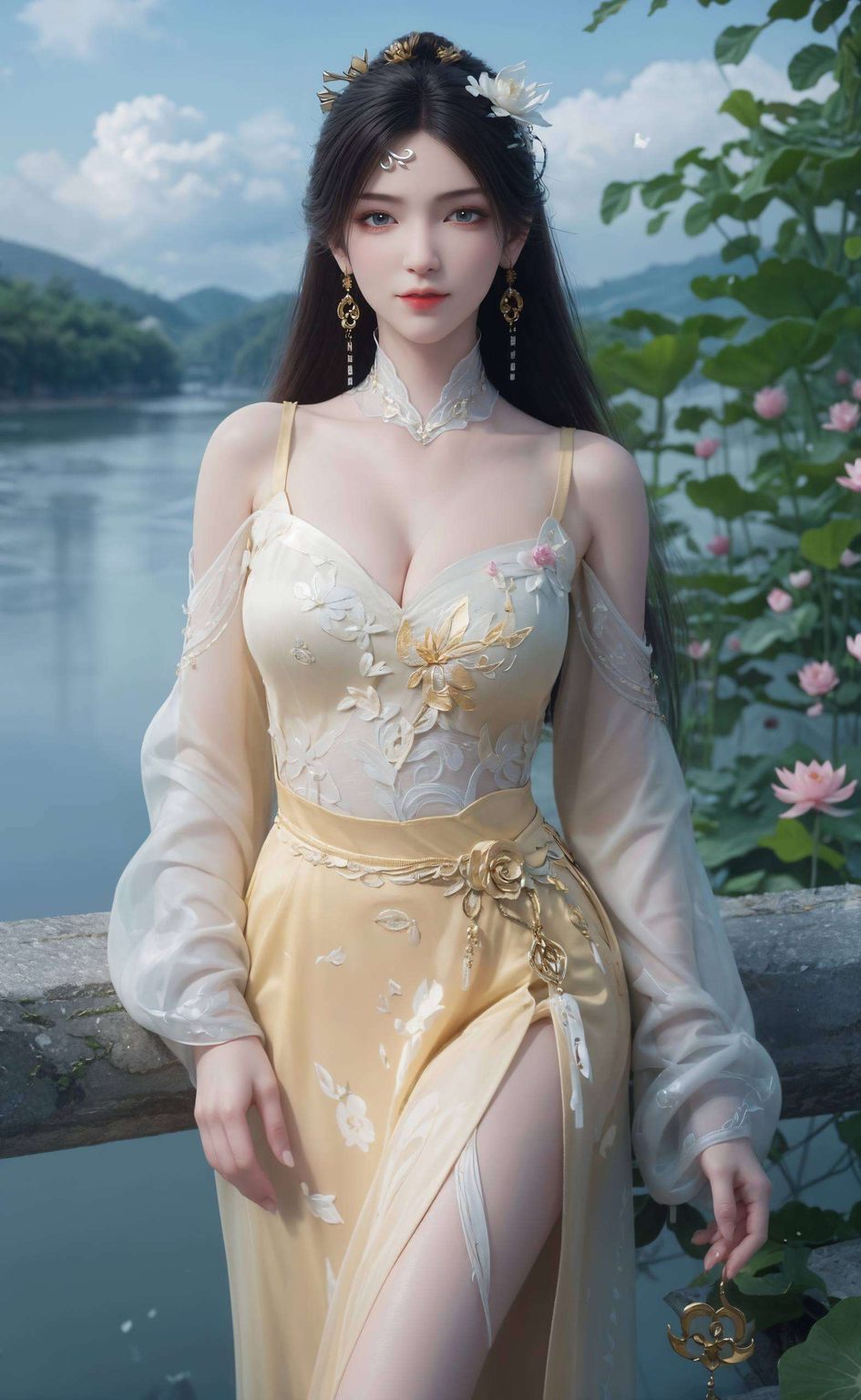 她的眼神深邃如星空那国漫中的绝世美女