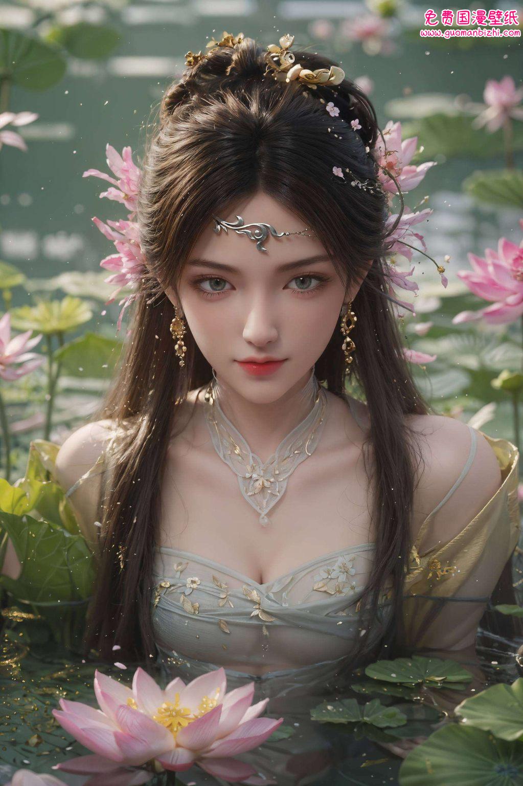 今天给大家带来两款超级养眼的金瓶儿壁纸！这位国漫女神不仅美得让人心动还带着一丝小调皮哦