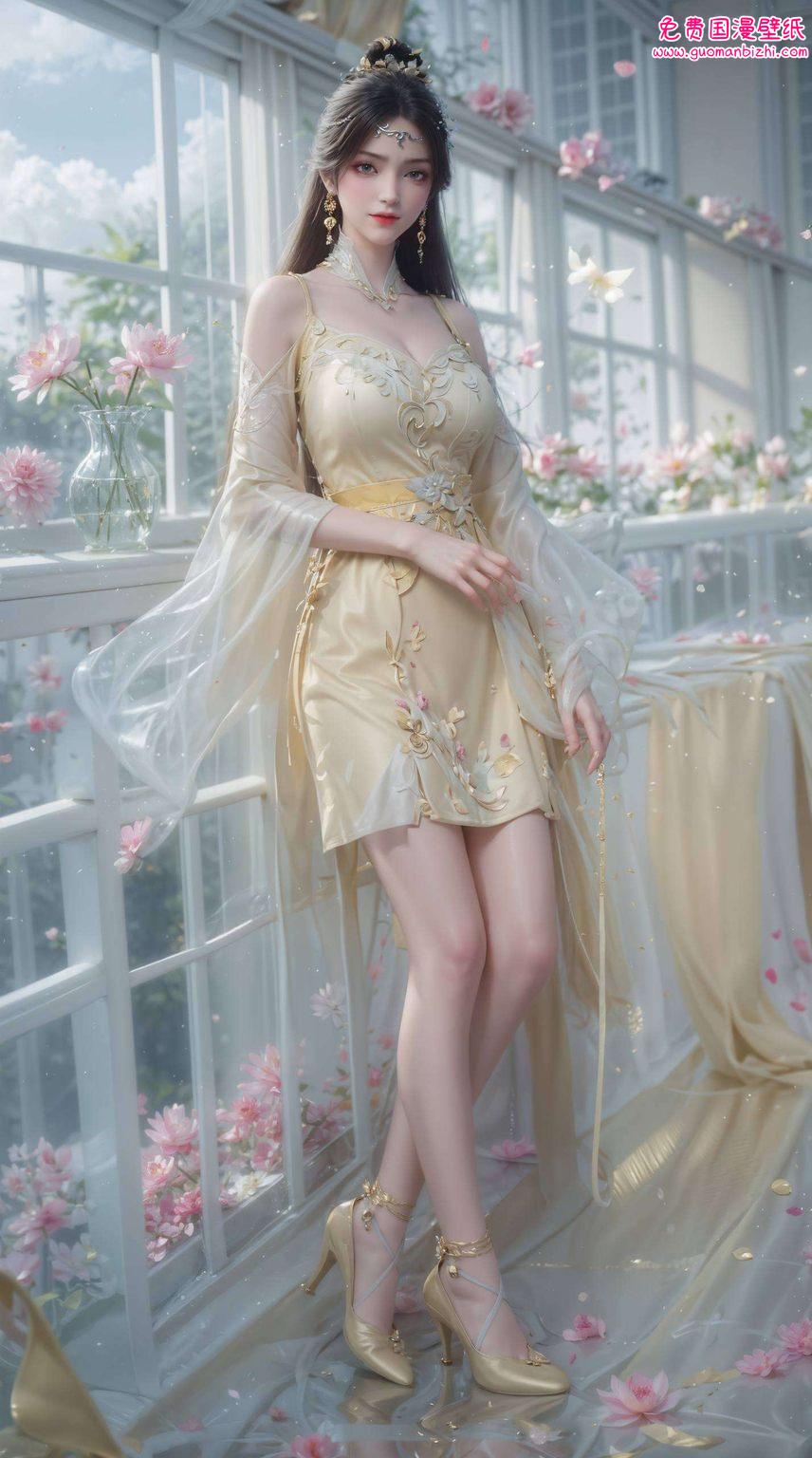 每一次身影的变幻金瓶儿轻挽发髻