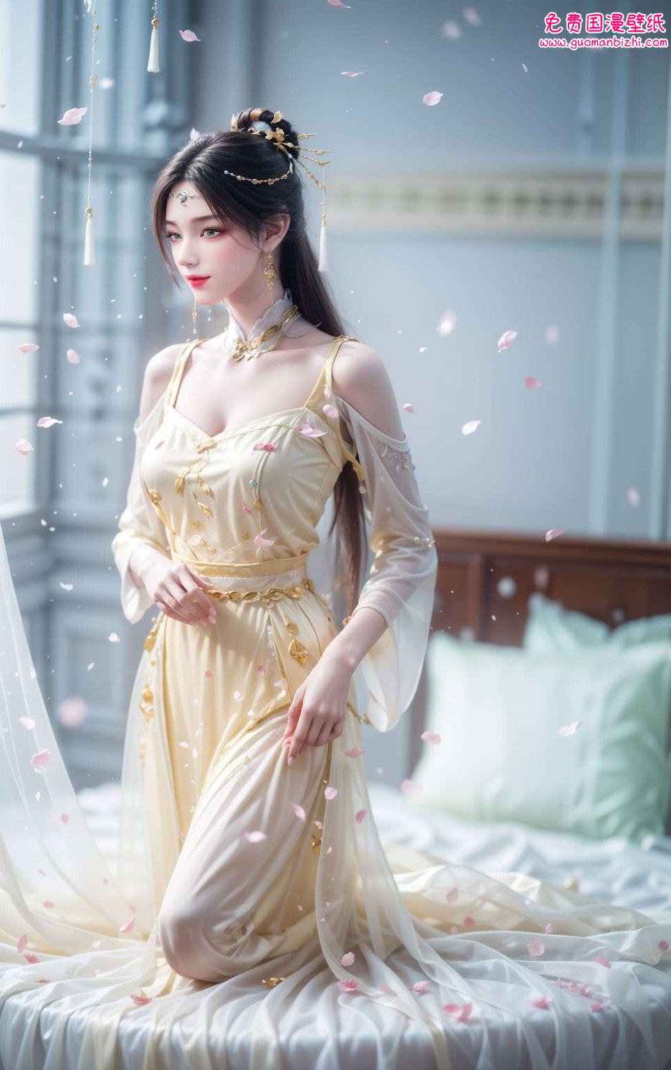 国漫女神们的笑靥如花金瓶儿的身影跃然墙上