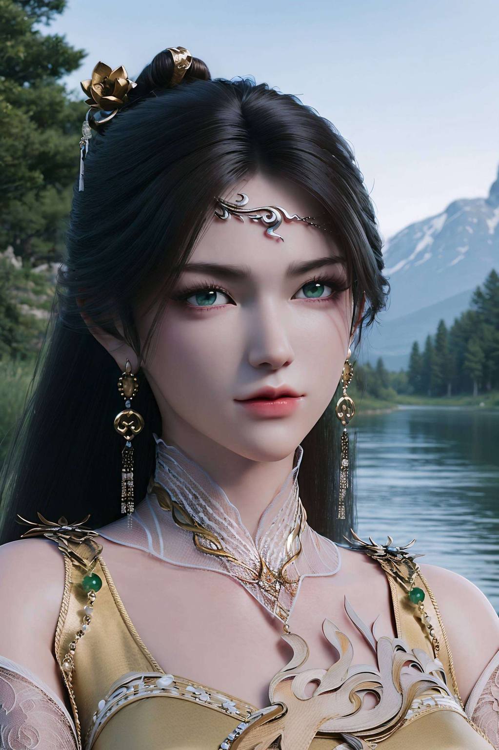 她的眼神深邃这位国漫界的绝世美女