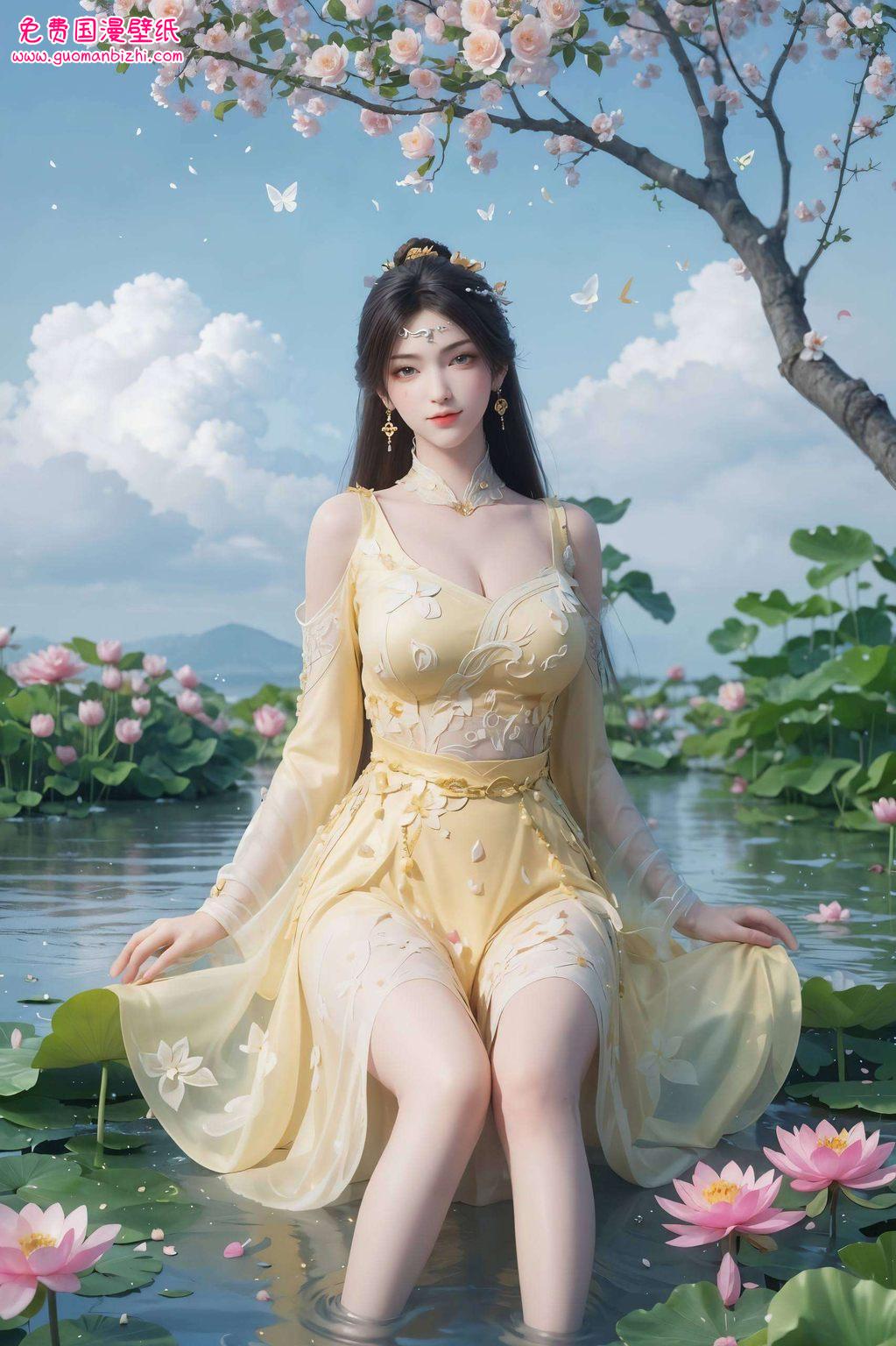 简直让人心动不已哦～快来看看这位国漫女神金瓶儿的青春版壁纸还带着一丝神秘玄幻的气息