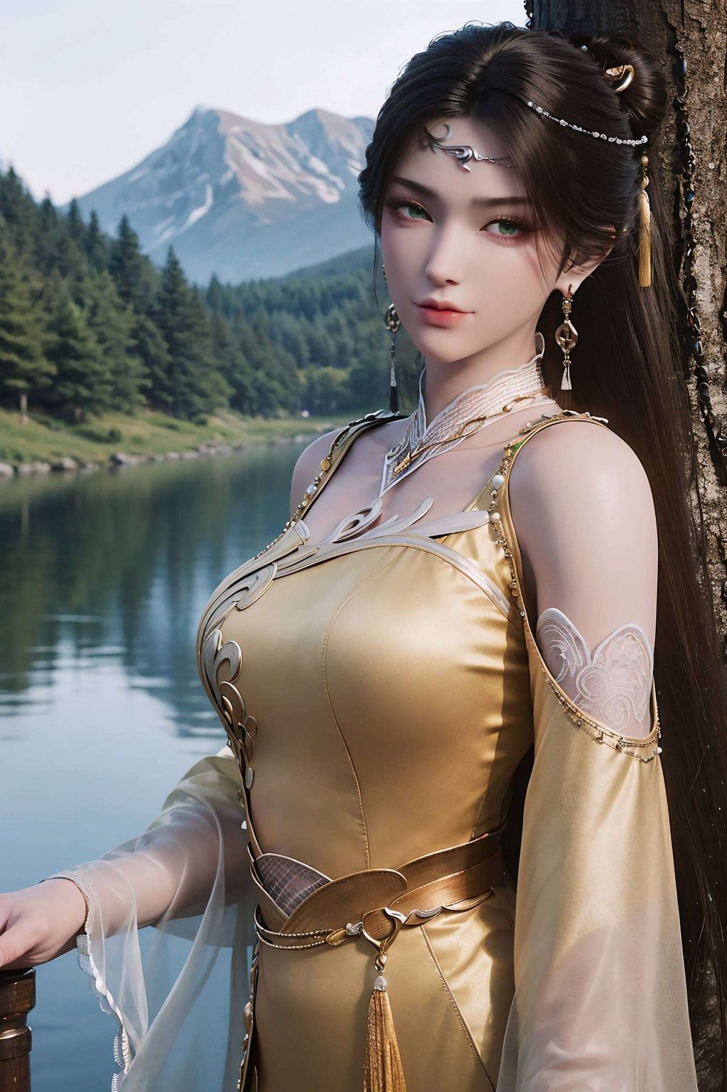 如同壁画中的仙子引人驻足欣赏