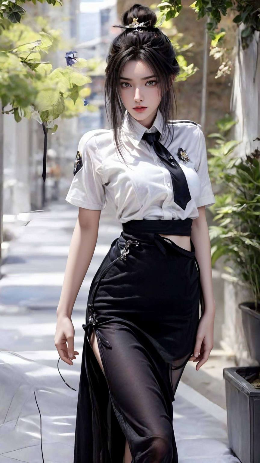 衣袂飘飘她的眼神深邃