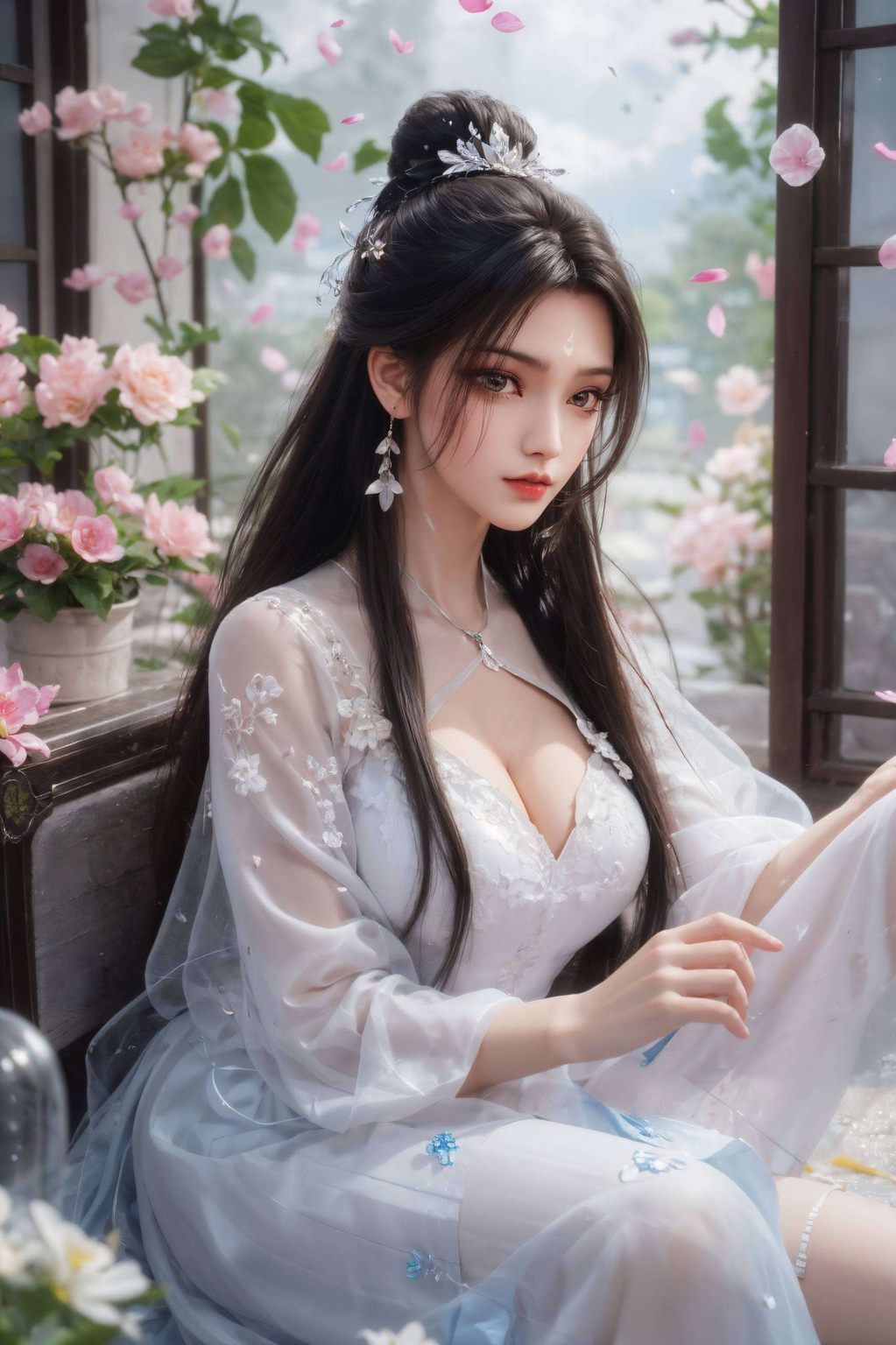 身着白衣为你的电脑桌面增添一抹国漫的魅力