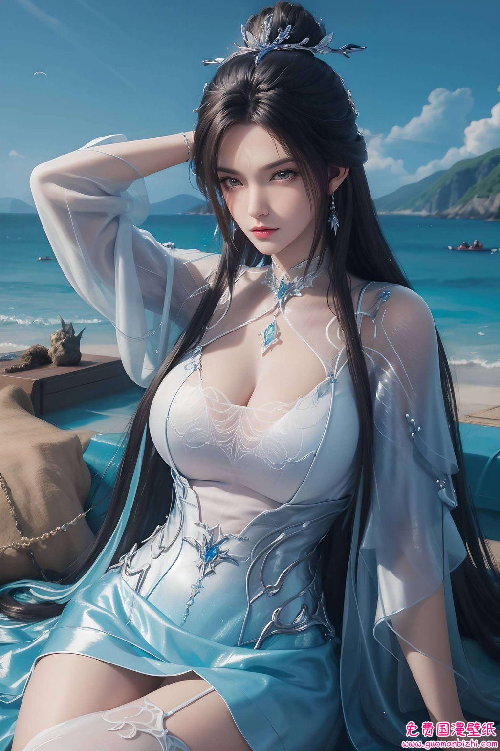 这就是国漫美女的魅力但壁纸上的她