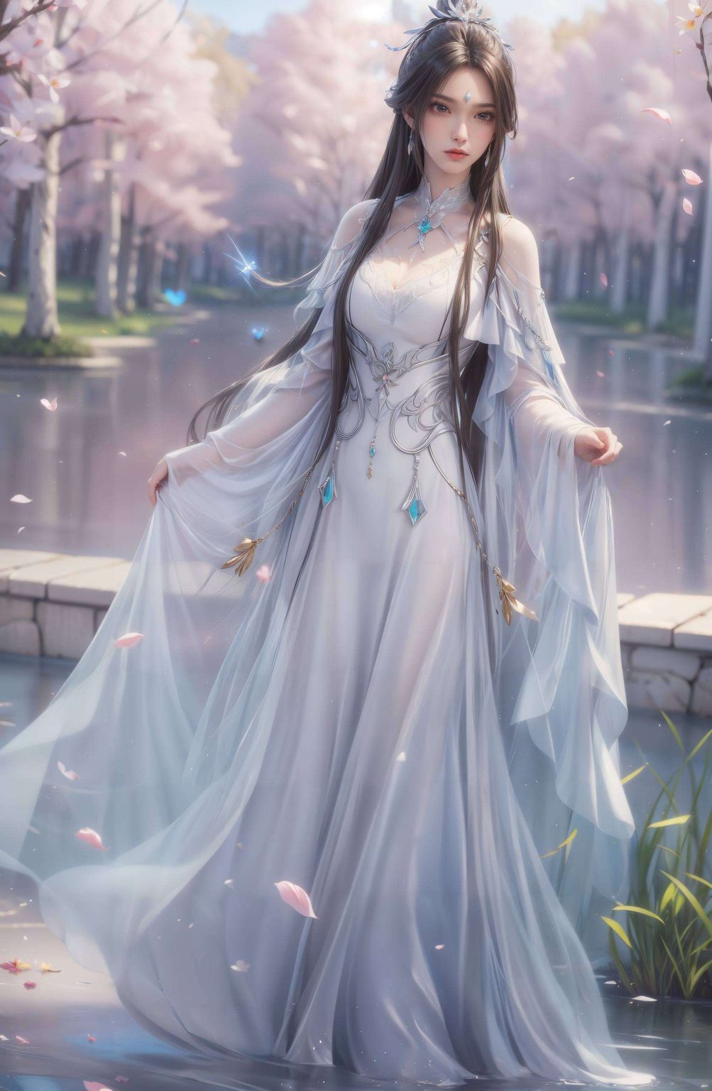 更是以一袭白衣如同画卷中走出的古典美人