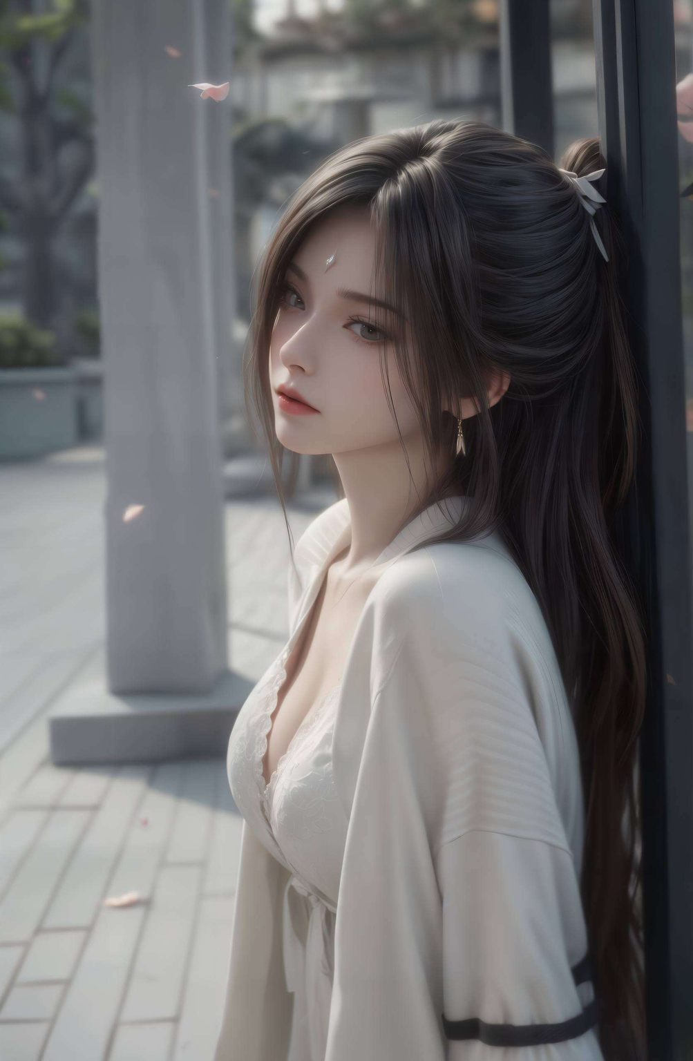 她那清澈如水的眼神在绚丽多彩的国漫世界中