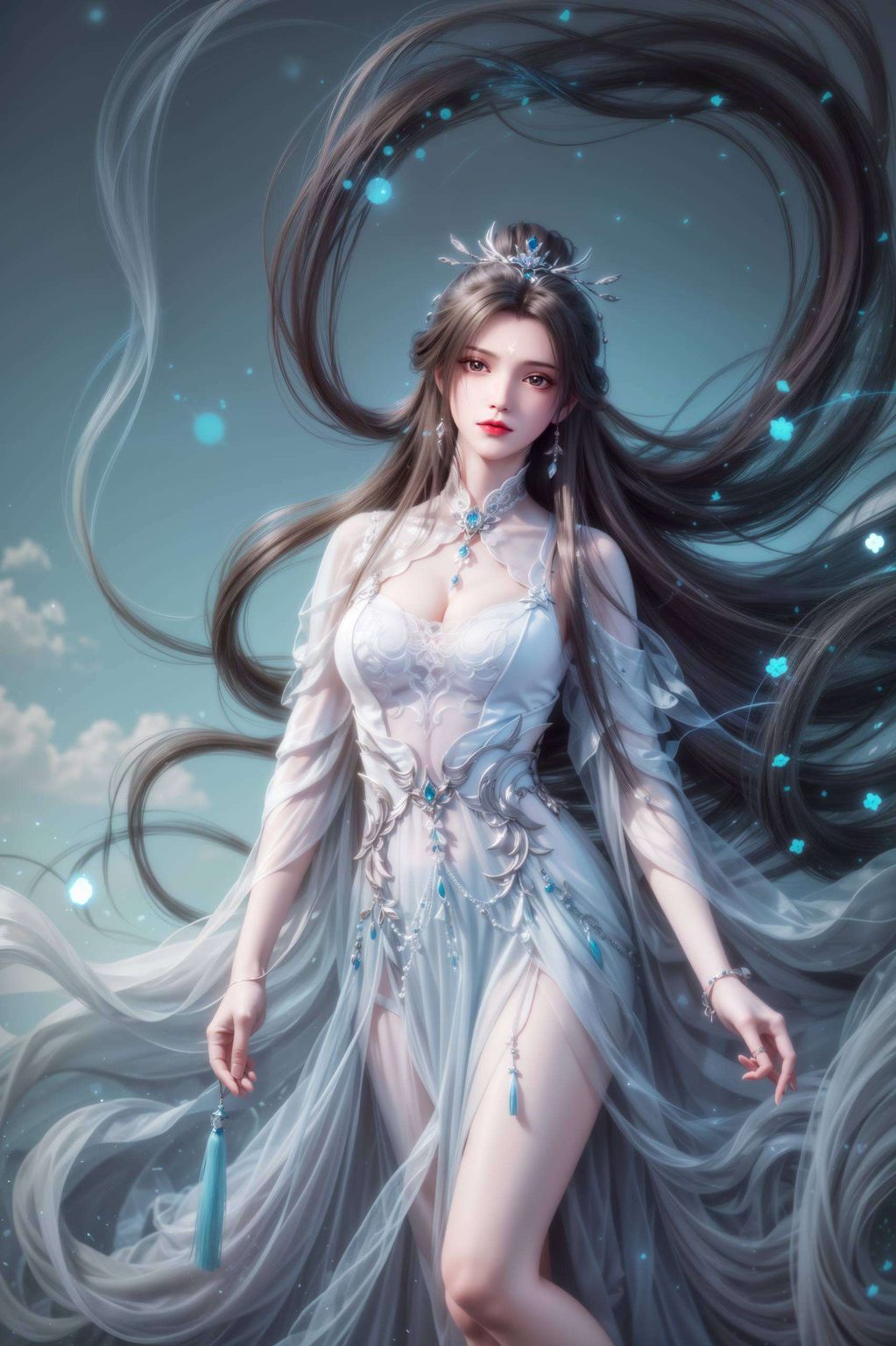 她的每一次眼神流转仿佛将古风漫画中的玄幻世界搬到了电脑桌面