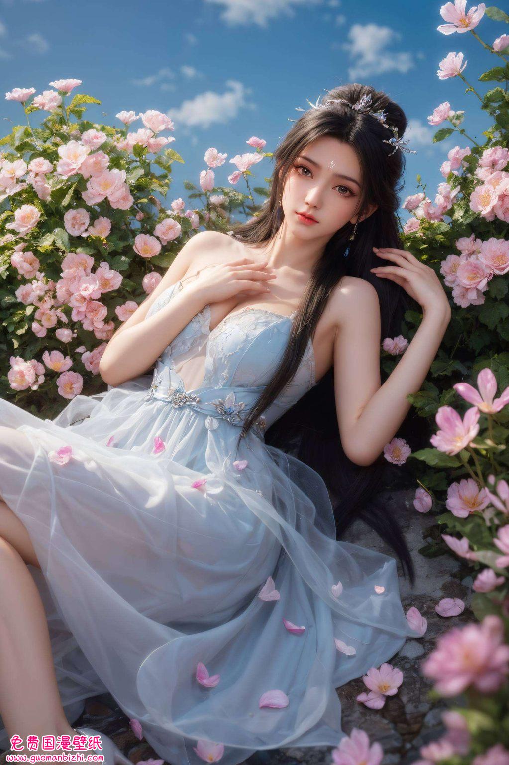 她身着白衣更是动漫女神们在二次元世界里的完美演绎