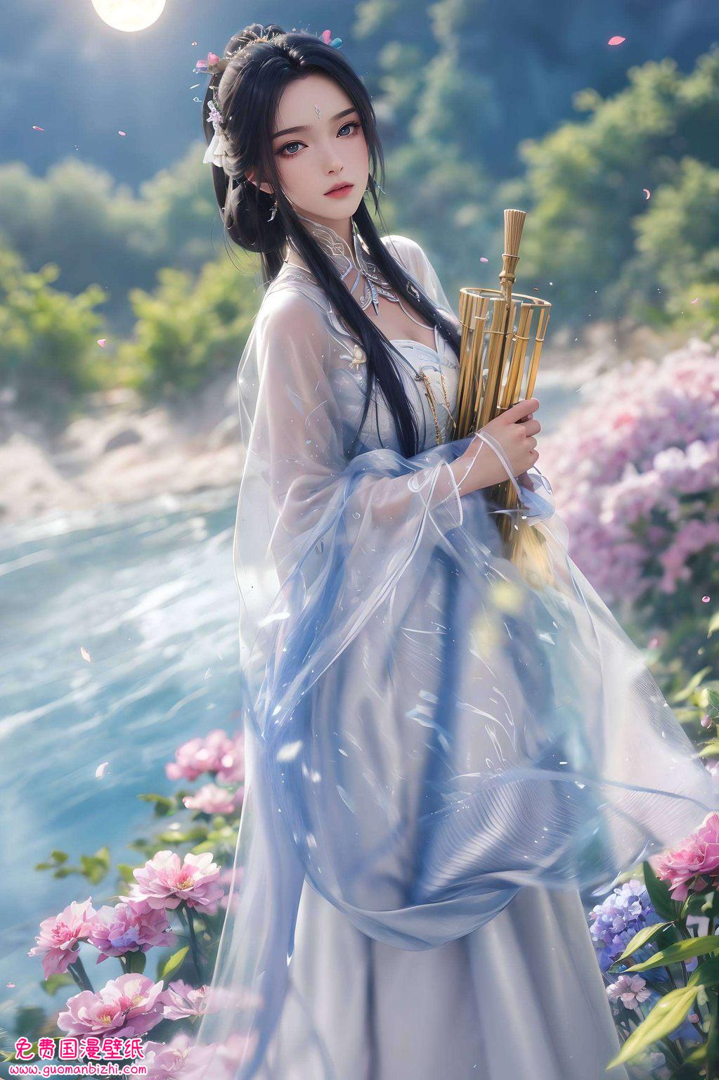 她那清冷的神态如仙子般飘渺