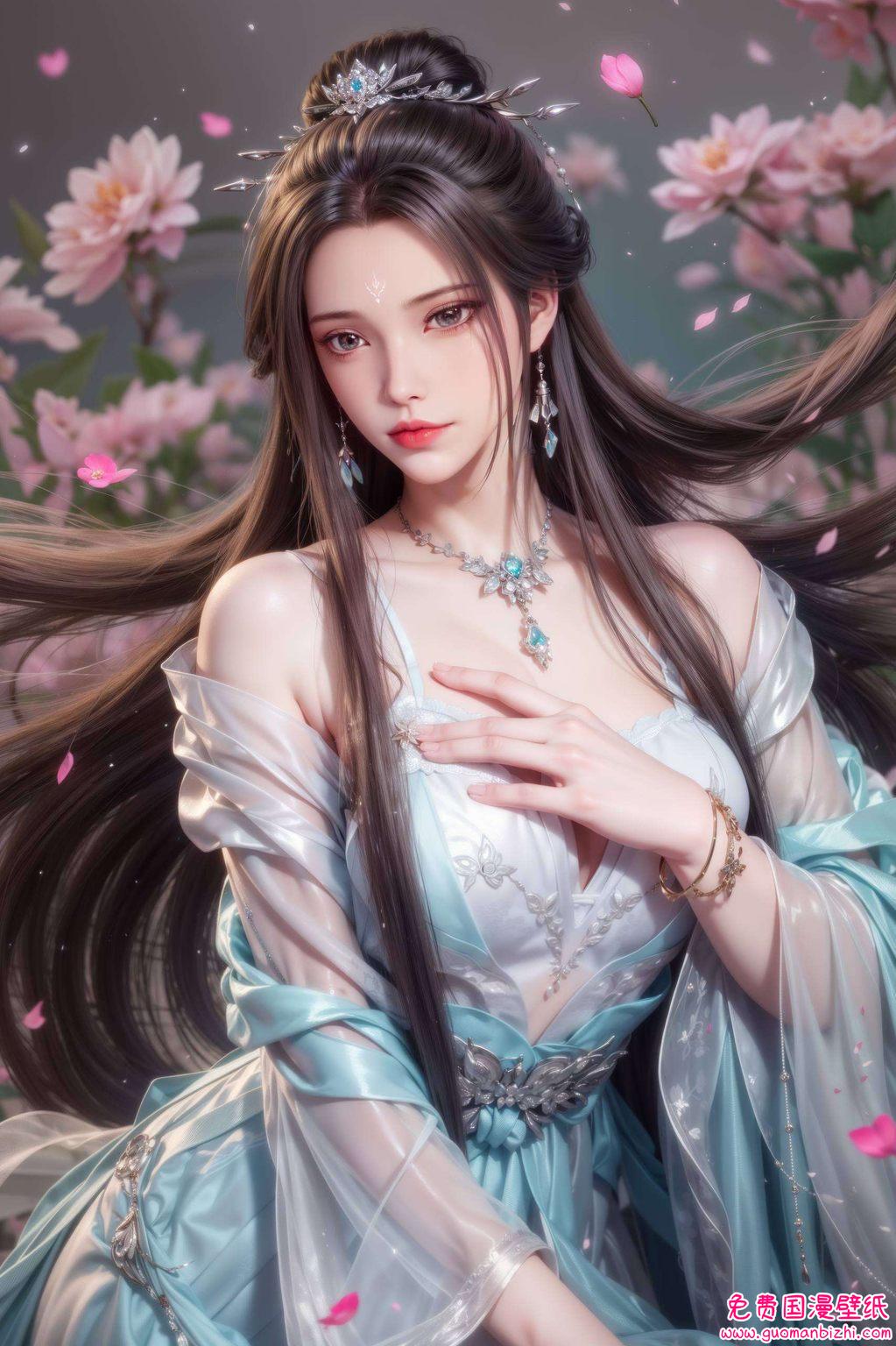 她的眼神深邃而神秘为桌面带来一抹不羁的仙气