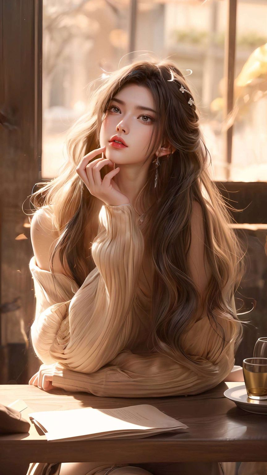 她的眼神中藏着深深的故事诉说着一段不为人知的玄幻传奇