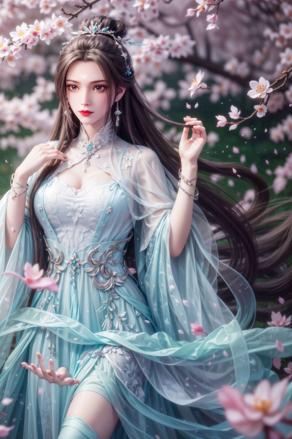 在月光如水的夜晚她的身影在炫彩壁纸的完美像素中