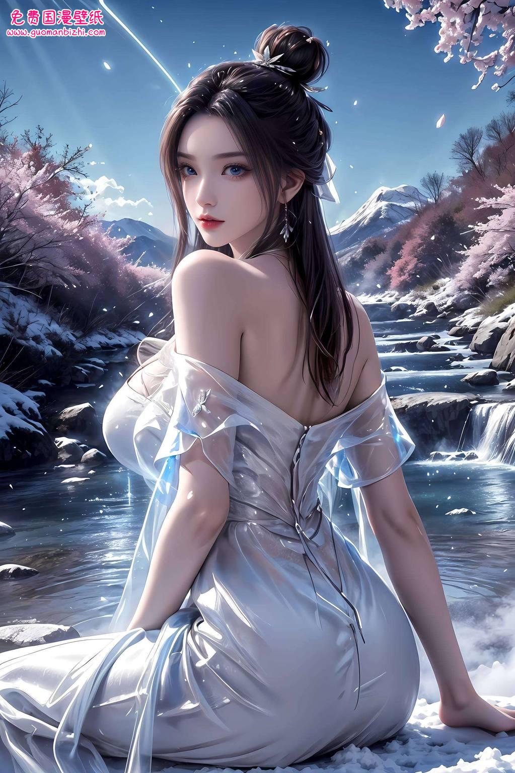 国漫女神陆雪琪的现代装扮显得尤为引人注目在苹果的炫彩壁纸中