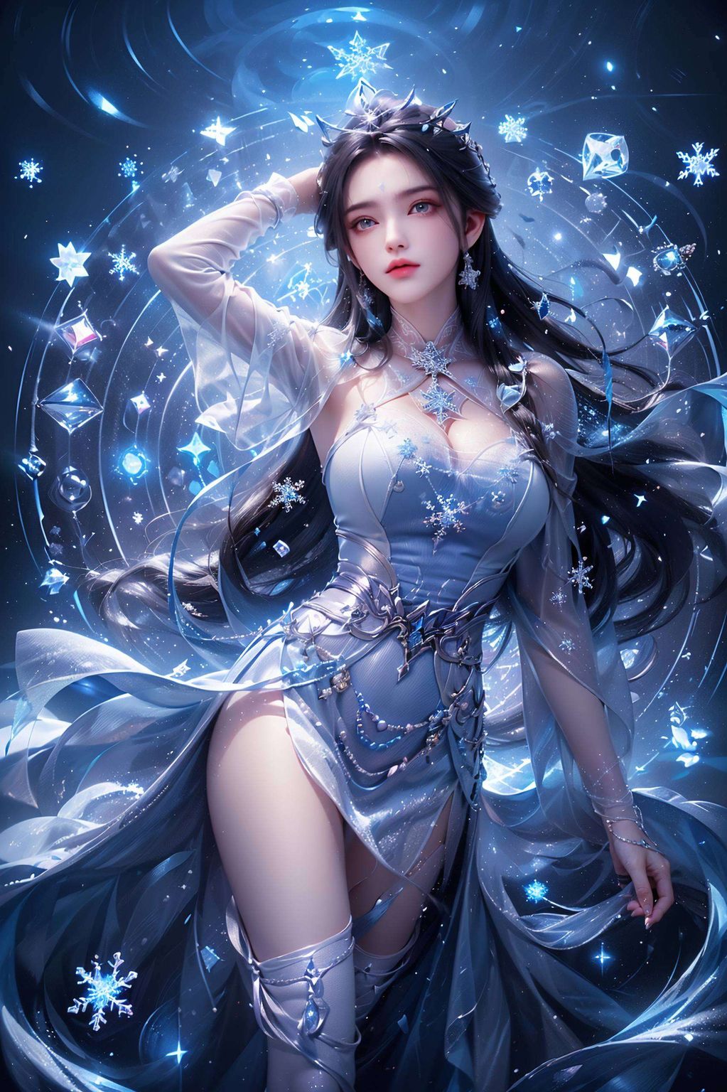 沉醉于那份不食人间烟火的仙姿美眸含情