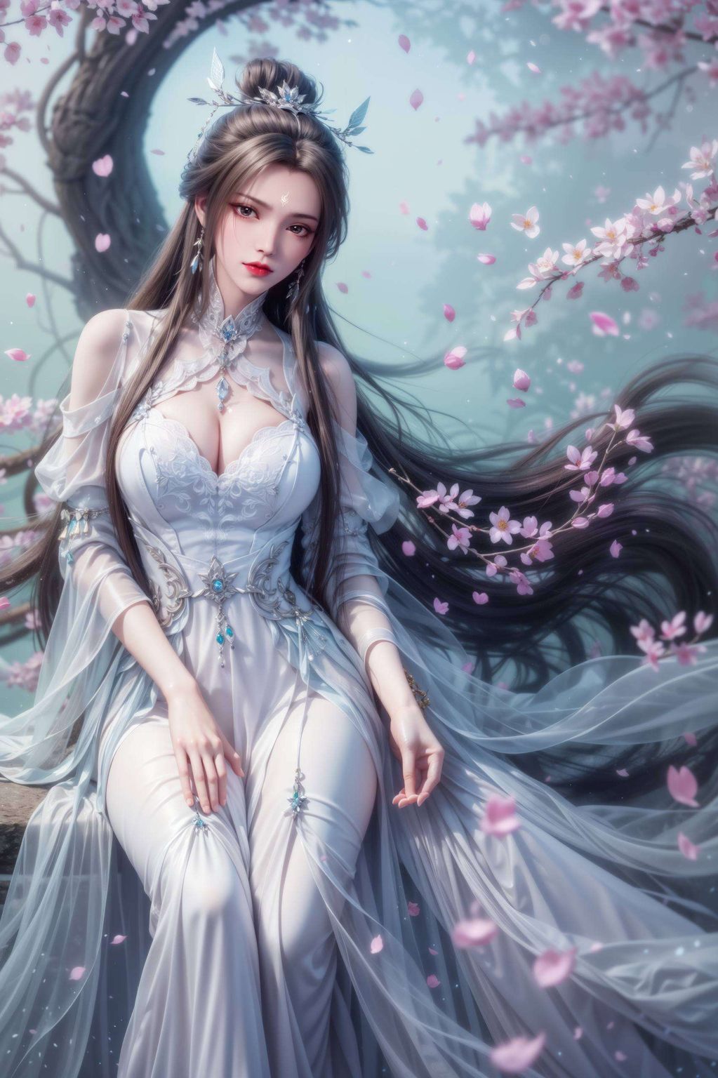 她的眼神中藏着无尽的坚韧与温柔如同诛仙剑下的誓言