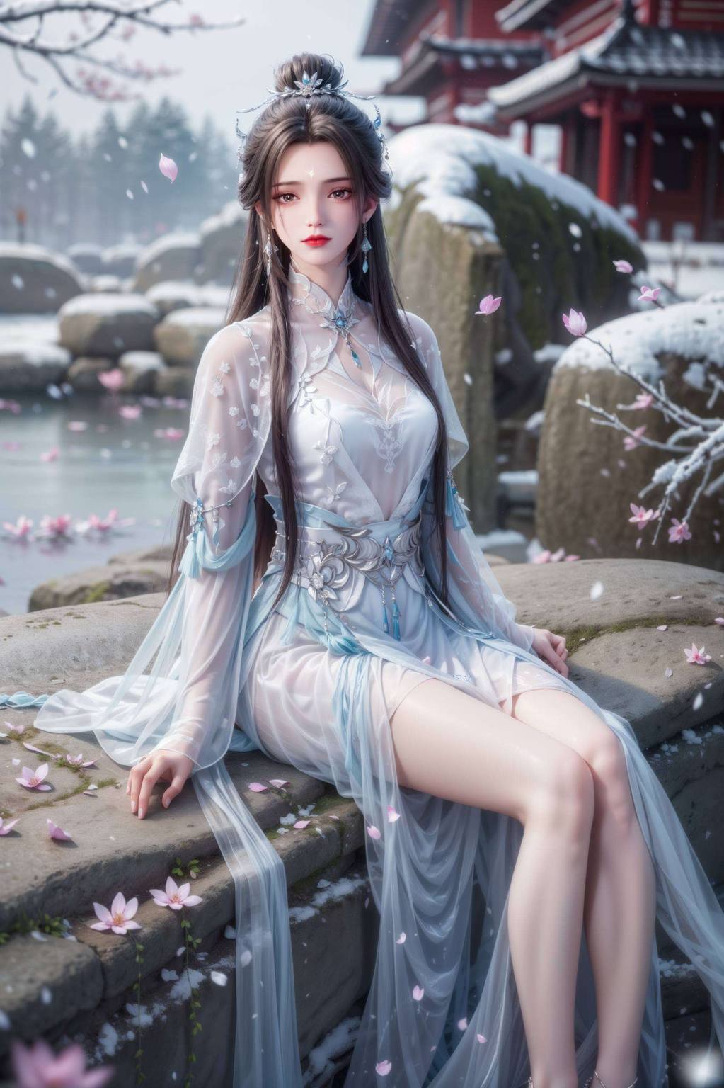 她的眼神深邃国漫女神陆雪琪的现代装扮