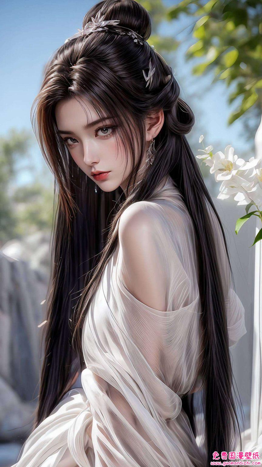 望着她的高清壁纸仿佛从诛仙世界走出的仙子