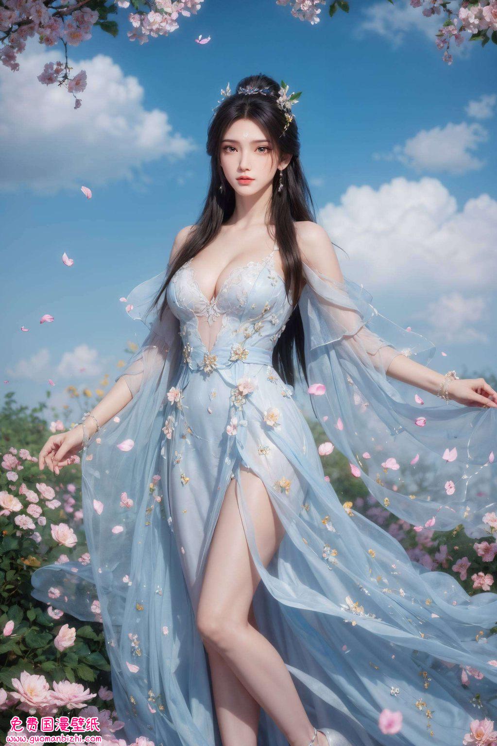 小可爱们!🌟 来看看这位国漫界的“高冷女神”——陆雪琪!她身着蓝色仙裙让你的屏幕瞬间变身玄幻仙境